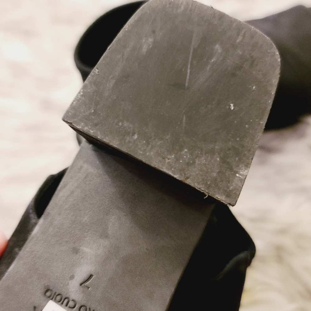 Eileen Fisher Black Ankle Cross Strap Block Heel 37 Very Adult Sandals - Picture 9 of 9